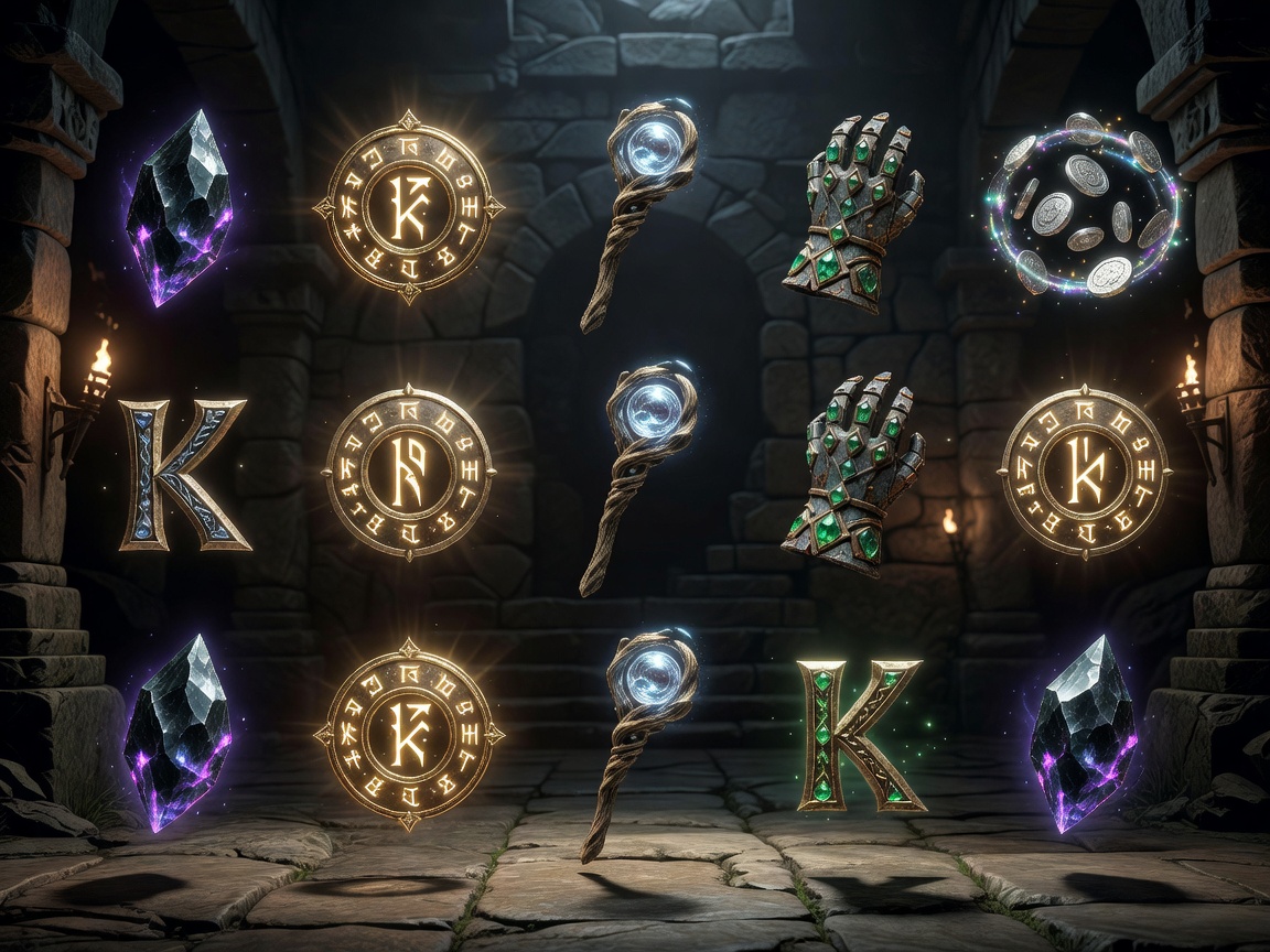 Magical relic symbols from the slot game